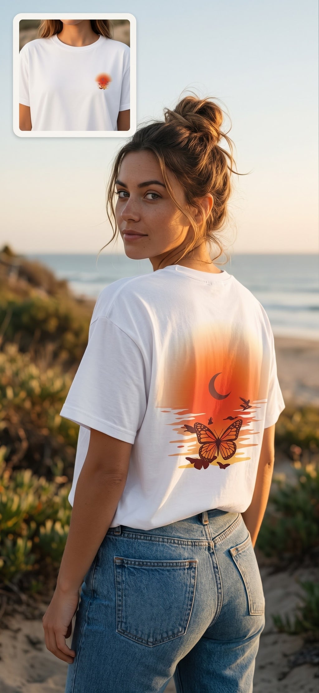 Sunset Back Print T-Shirt