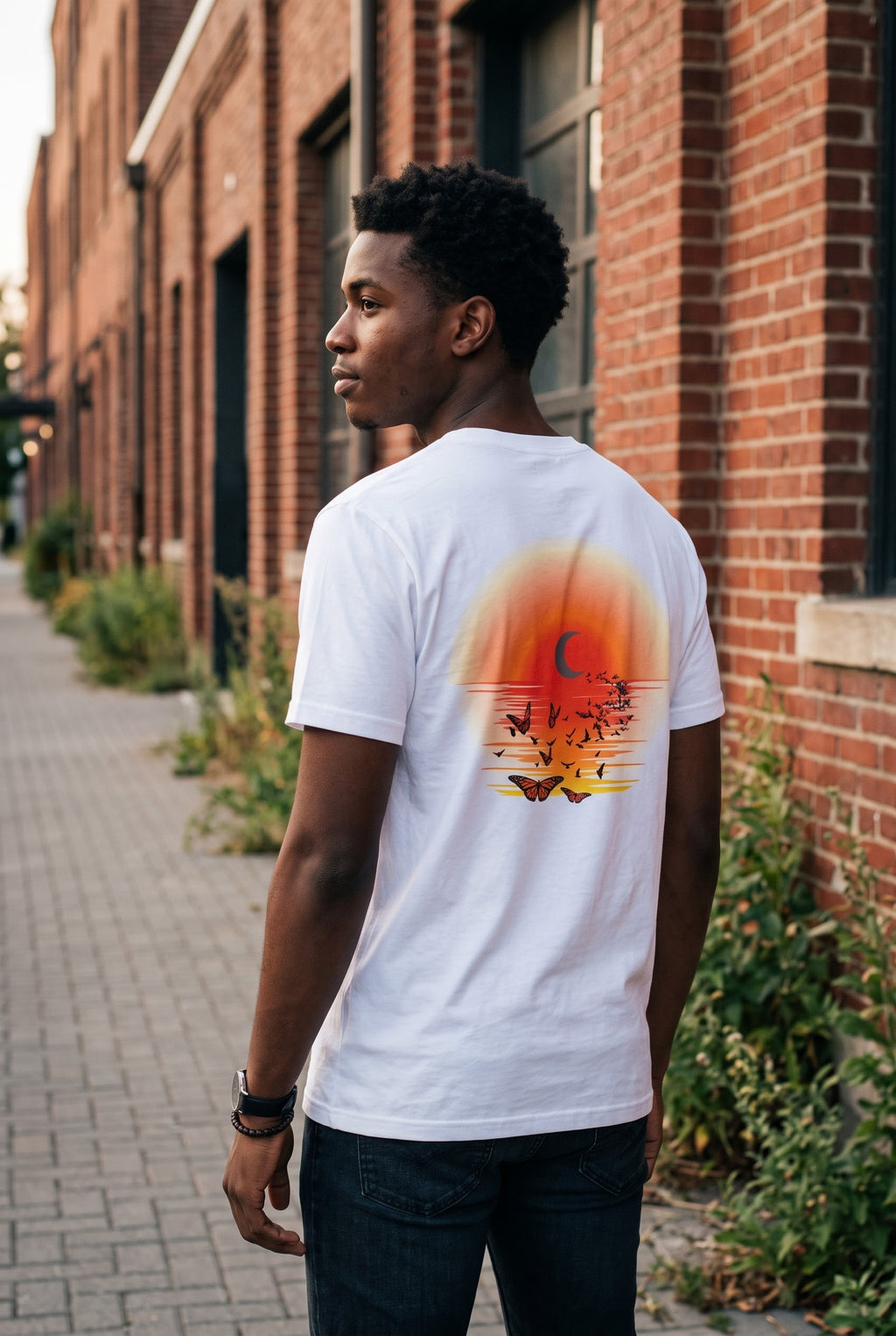 Sunset Back Print T-Shirt
