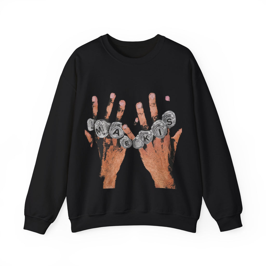"MAEKIS" Graphic Crewneck Sweatshirt – Unisex Streetwear Rings Edition 